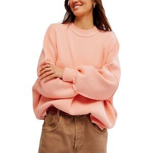 NWOT! Free People Easy Street Tunic Sweater Pale Rosette Women's Oversized L